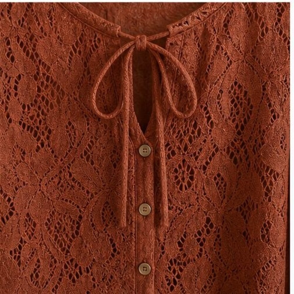 Rust Peplum Top - Picture 4 of 6